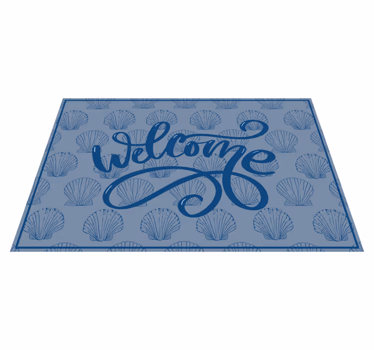 Seashell Blue Tones custom rug - TenStickers