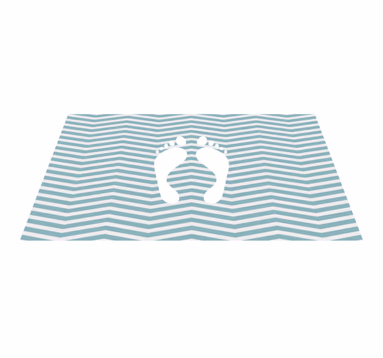 Striped Footprint stripes vinyl rug - TenStickers
