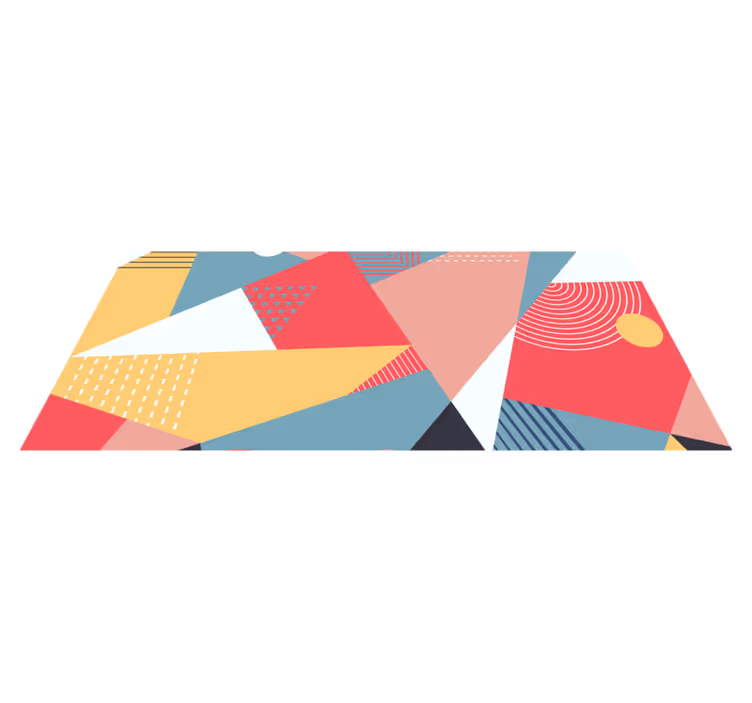 Colorful Geometric Composition geometric vinyl rug - TenStickers