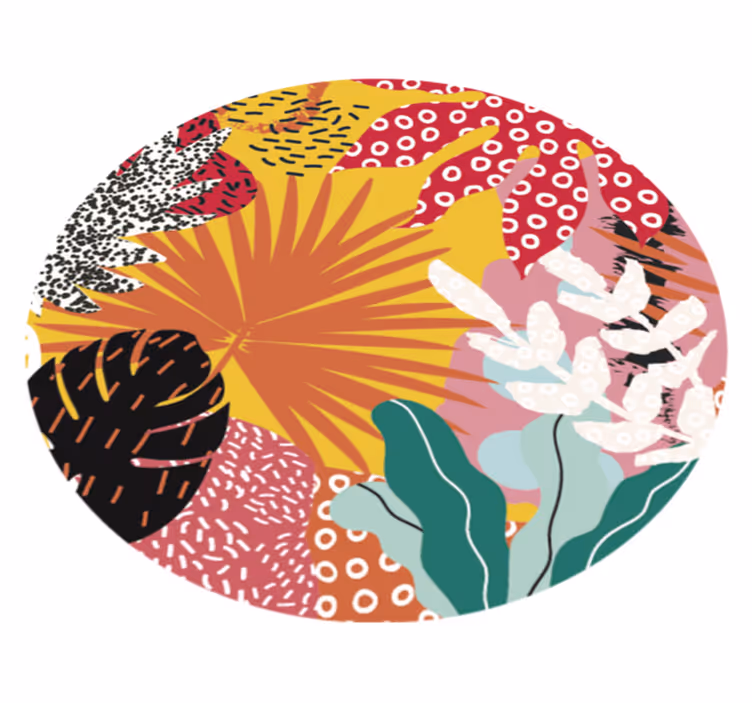 Tropical Botanical Harmony floral rug - TenStickers