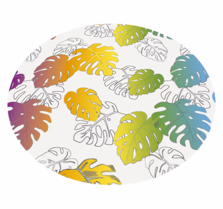 Tropical Monstera Delight floral rug - TenStickers