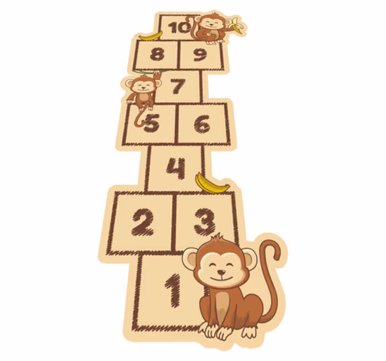hopscotch with monkeyes game mat - TenStickers