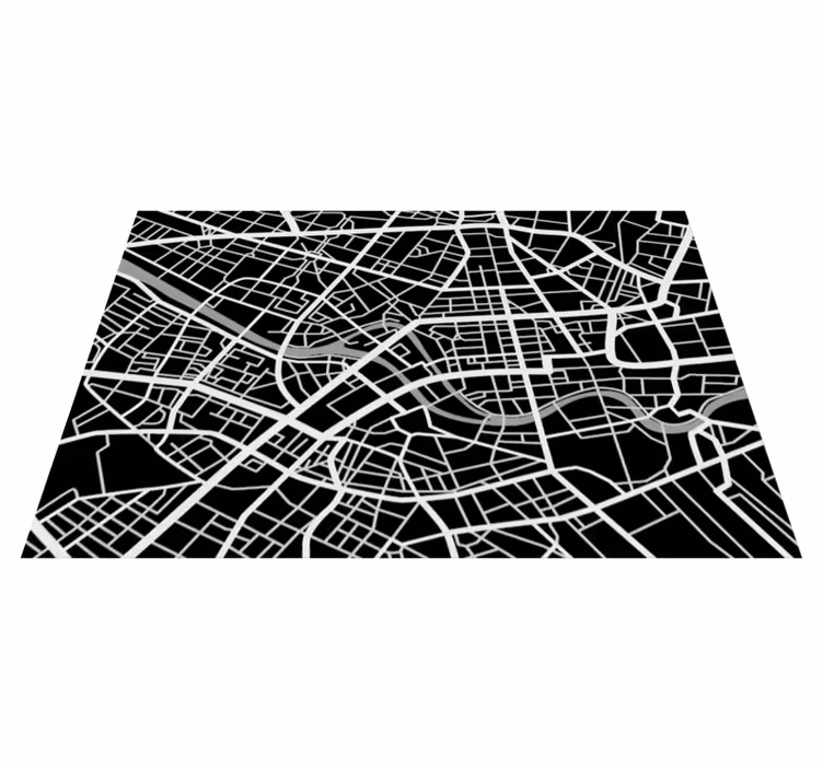 Urban Map Detail world map rug - TenStickers