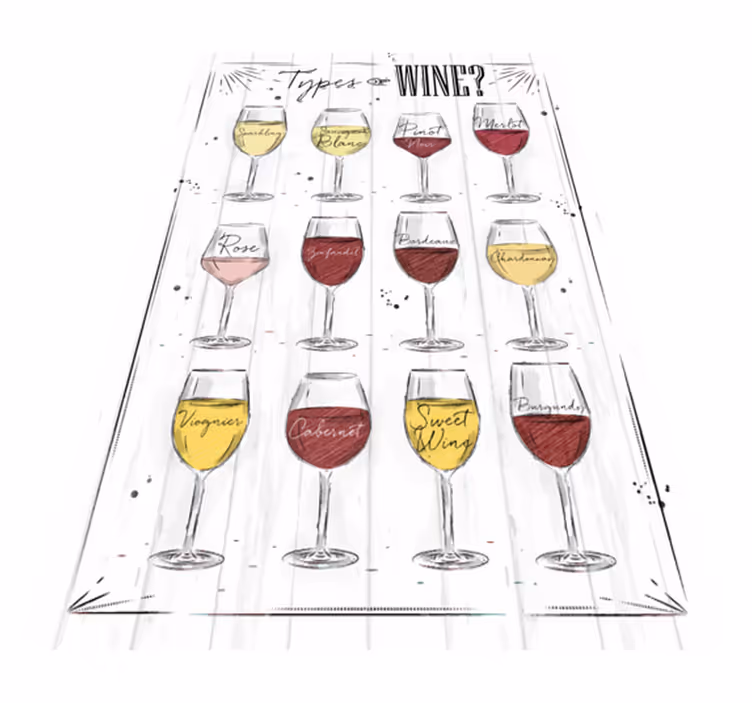 Wine Glass Guide custom vinyl rug - TenStickers