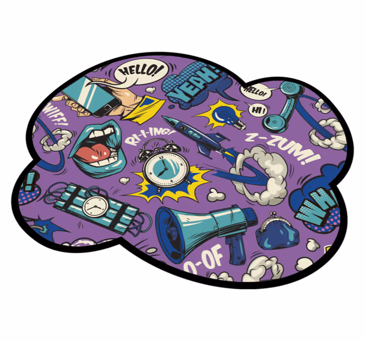 Comic Sound Effects gaming vinyl rug - TenStickers