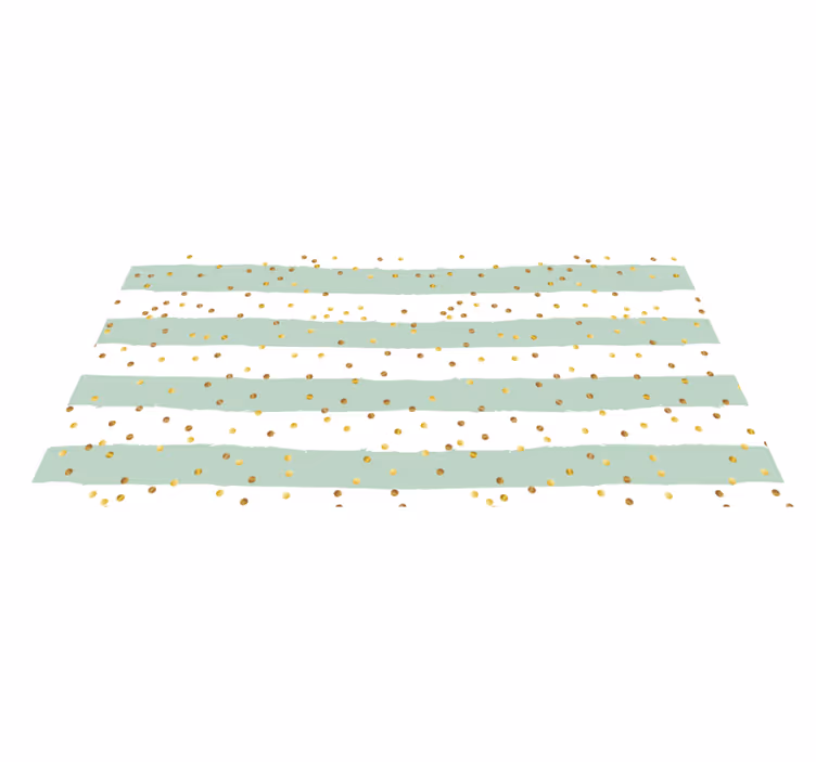 Gold Confetti on Stripes modern rug - TenStickers