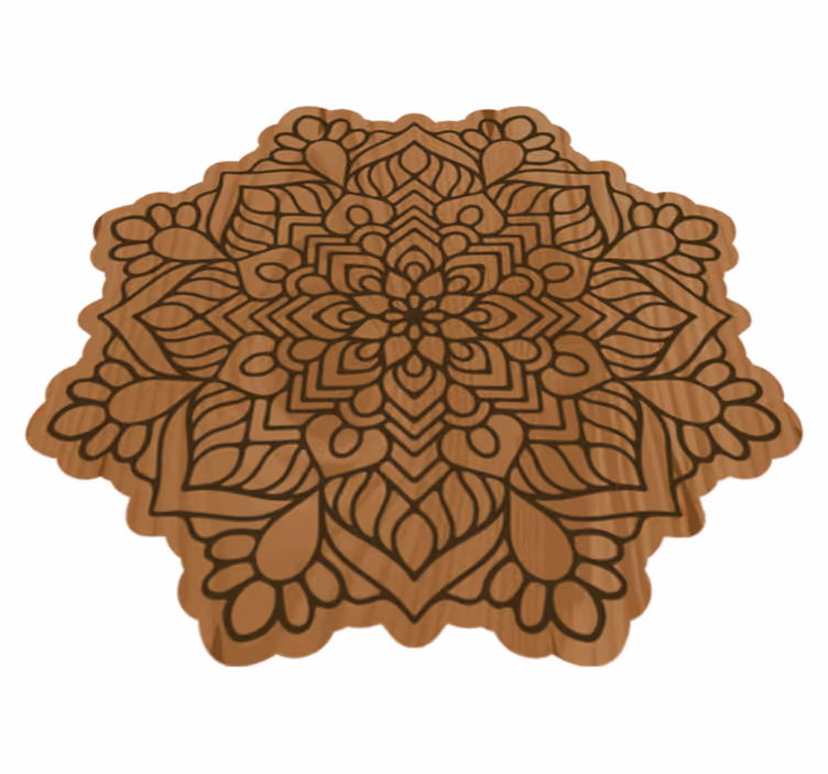 Mandala effect wood wood effect vinyl rug - TenStickers