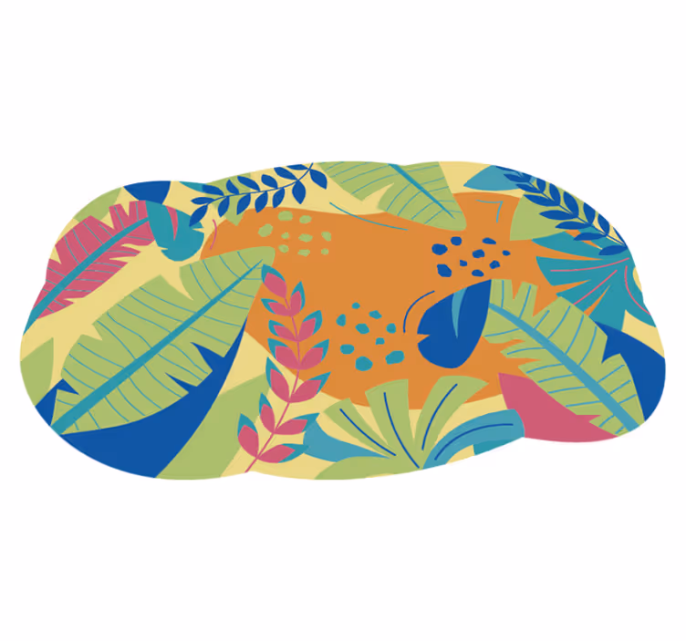 Tropical Foliage Motif nature vinyl rug - TenStickers