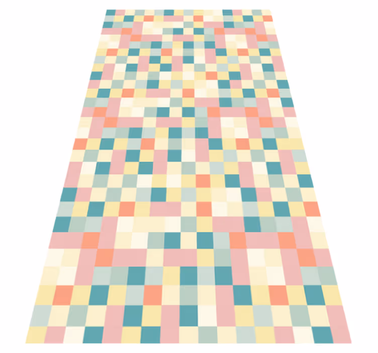 Multicolor Grid stripes vinyl rug - TenStickers