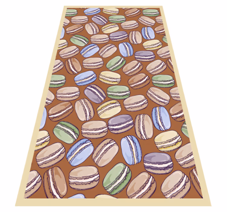 vinyl rug for kitchen macarons modern rug - TenStickers