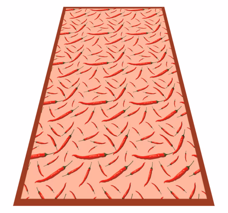 Chili Pepper Pattern kitchen vinyl rug - TenStickers
