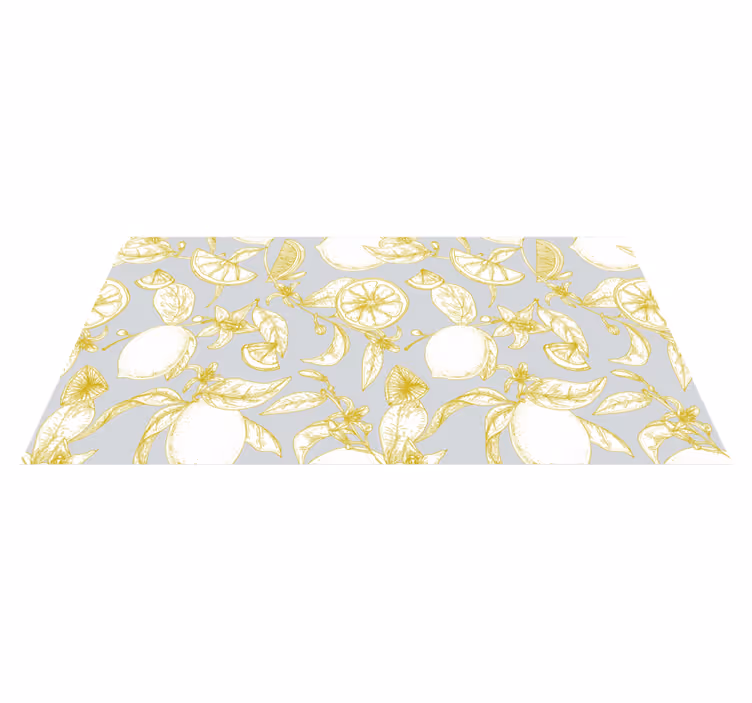 Citrus Botanical Pattern flower vinyl rug - TenStickers