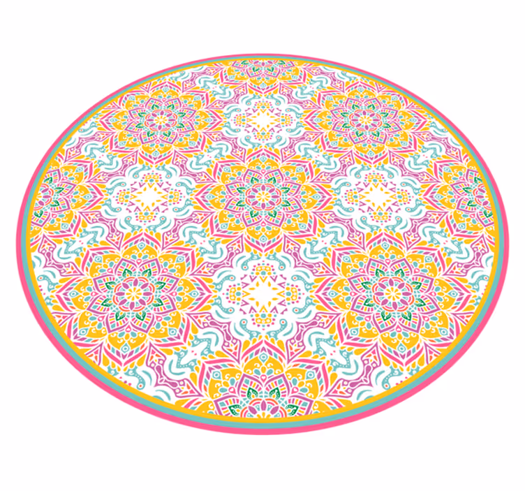 Circular Mandala mandala vinyl rug - TenStickers