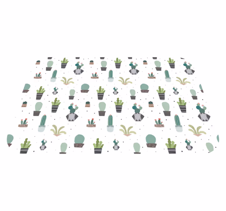 Cactus Pattern flower vinyl rug - TenStickers