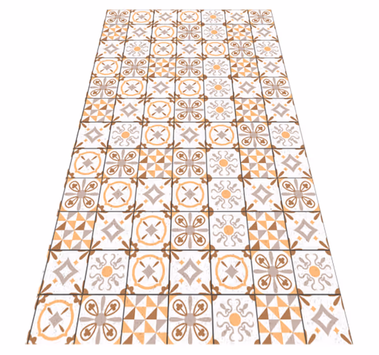 Ornate Patterned tile vinyl rug - TenStickers