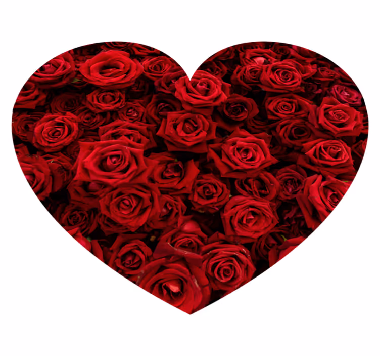 Heart-Shaped Romance flower vinyl rug - TenStickers