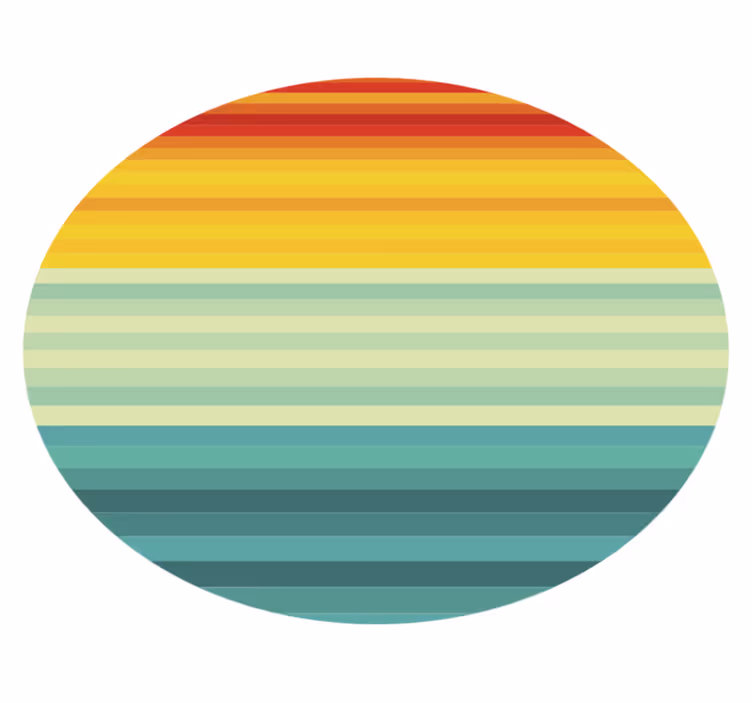 Rainbow Stripes Circle stripes vinyl rug - TenStickers