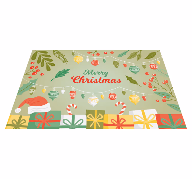 Festive Seasonal Greetings christmas vinyl rug - TenStickers