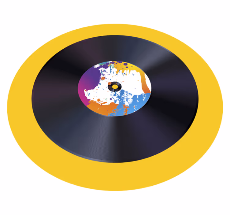Abstract Splash Record textured vinyl rug - TenStickers