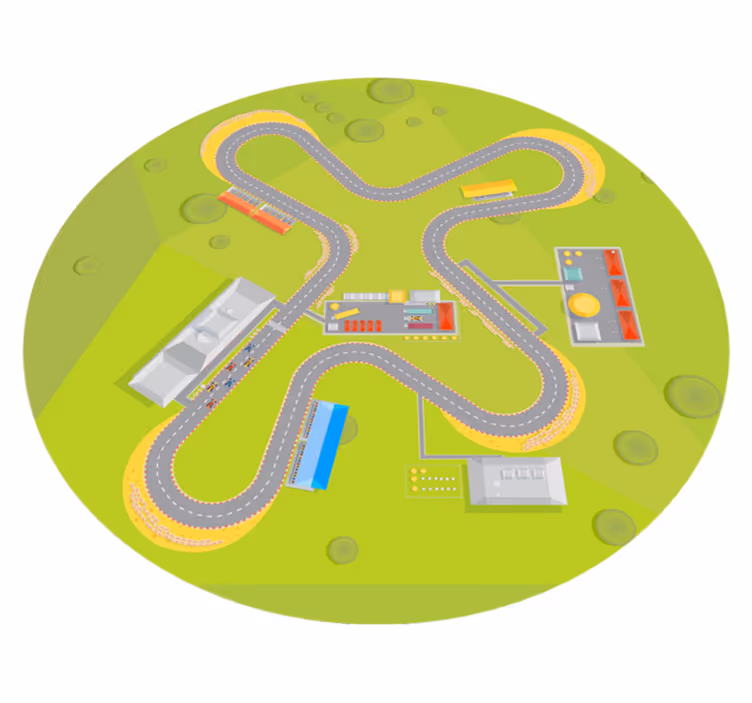 Vinyl rug circuit car road - TenStickers