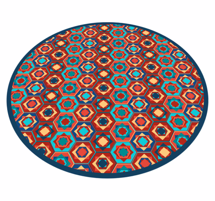 Geometric Harmony Circle geometric vinyl rug - TenStickers
