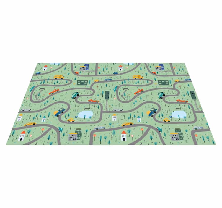City Traffic Map road vinyl rug - TenStickers