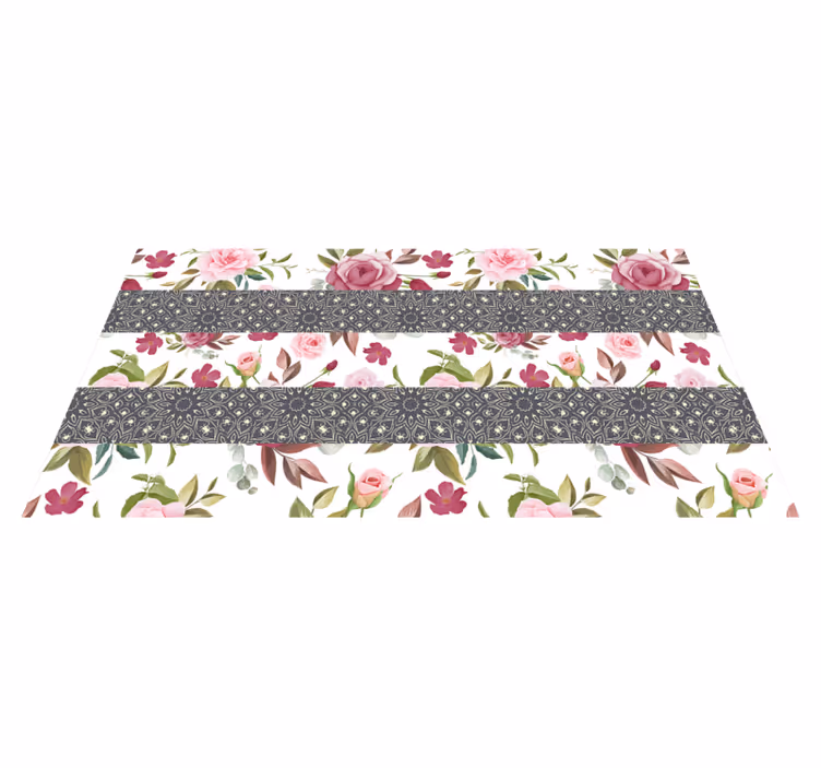 Floral Runner flower vinyl rug - TenStickers