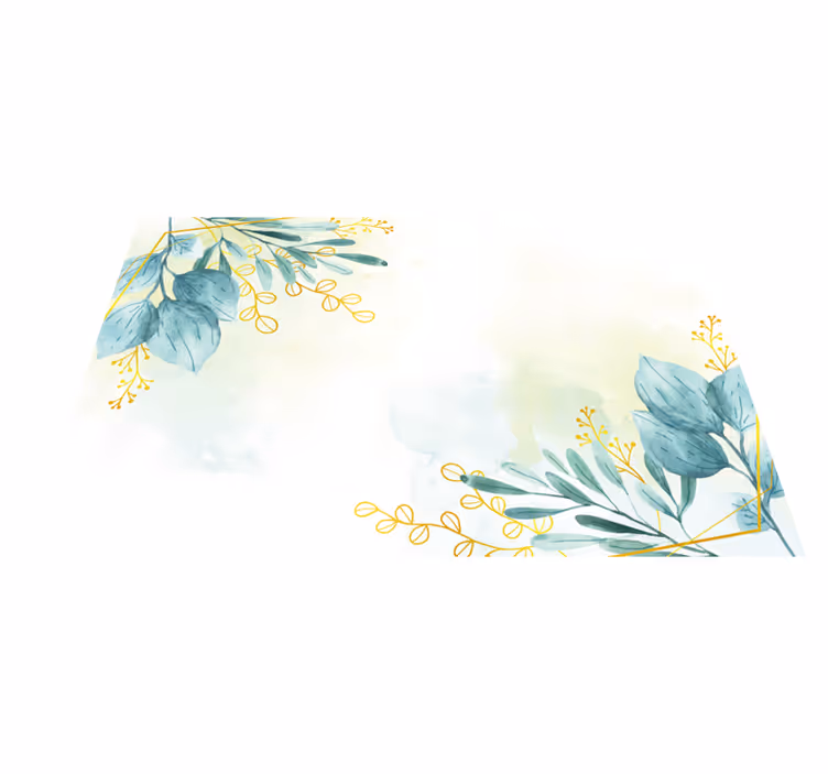 Botanical Motif Elegance flower vinyl rug - TenStickers