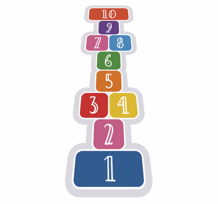 Hopscotch Sequence gaming vinyl rug - TenStickers