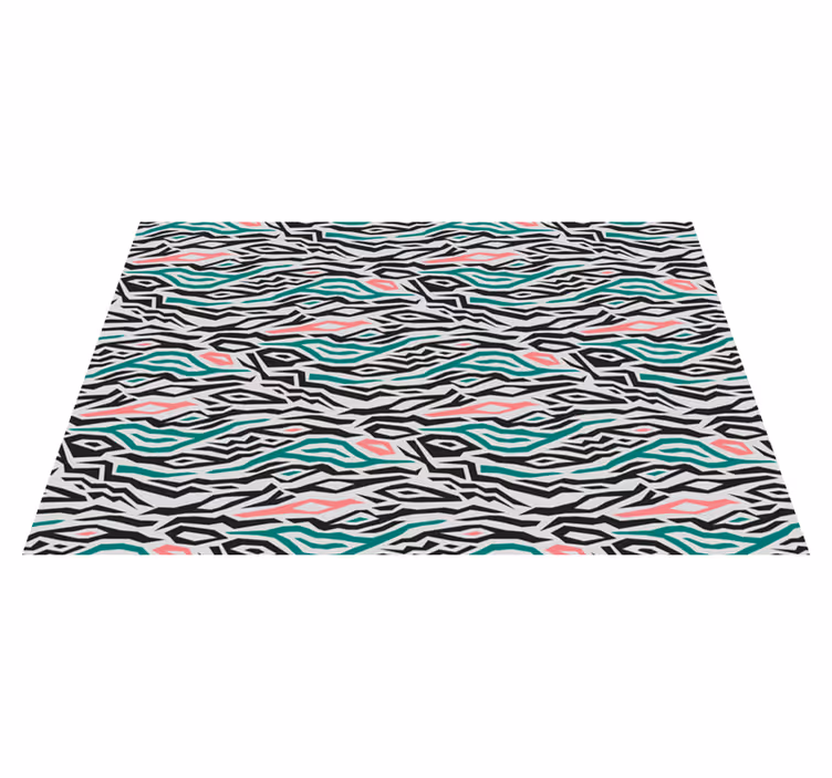 Abstract Zebra Lines stripes vinyl rug - TenStickers