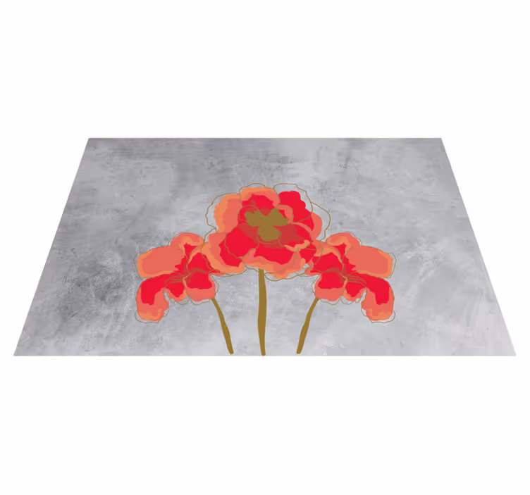 Floral Blossom Trio flower vinyl rug - TenStickers