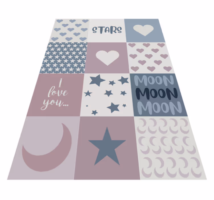 Love You Moon vinyl rug - TenStickers
