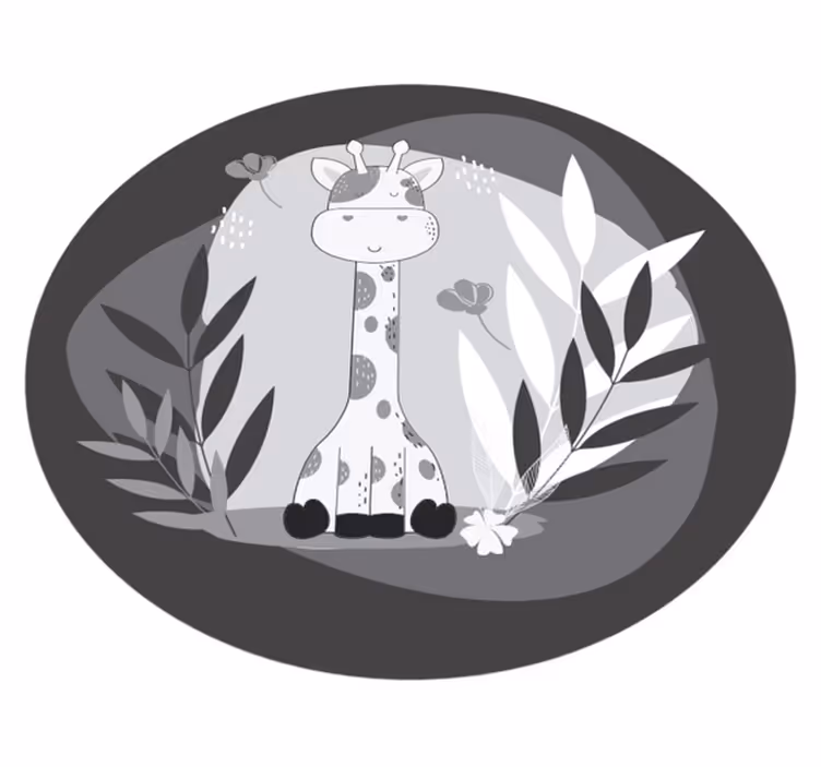 cute baby giraffe animal rug - TenStickers