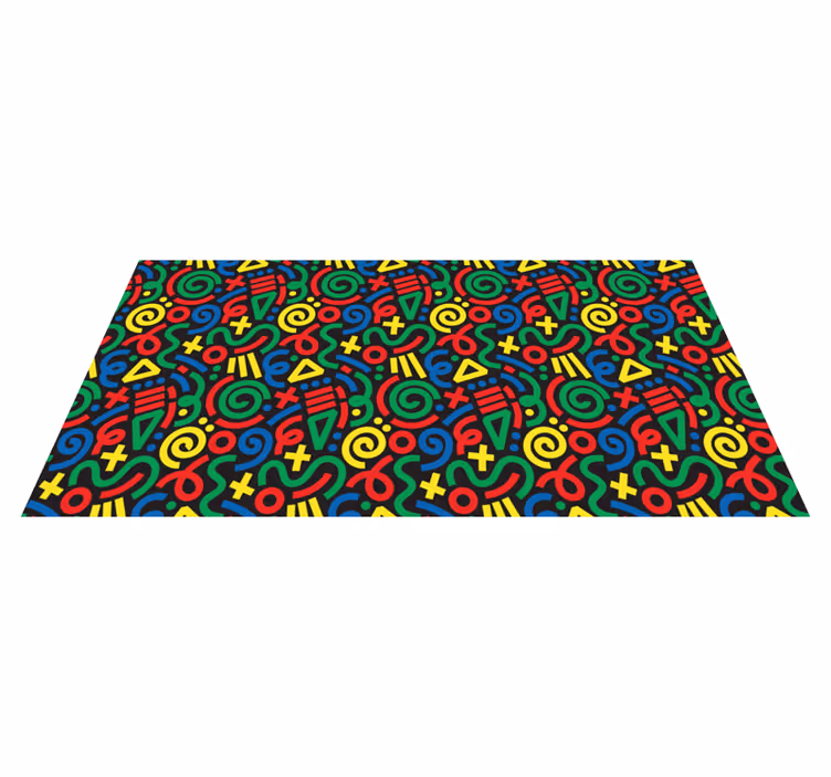 Drawn abstract pattern geometric rugs - TenStickers