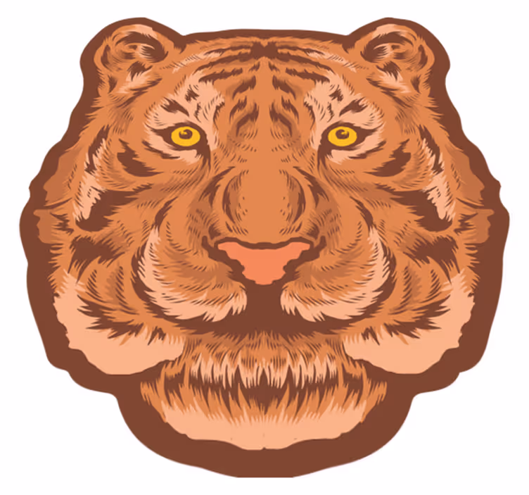 Tiger Face Representation animal vinyl rug - TenStickers