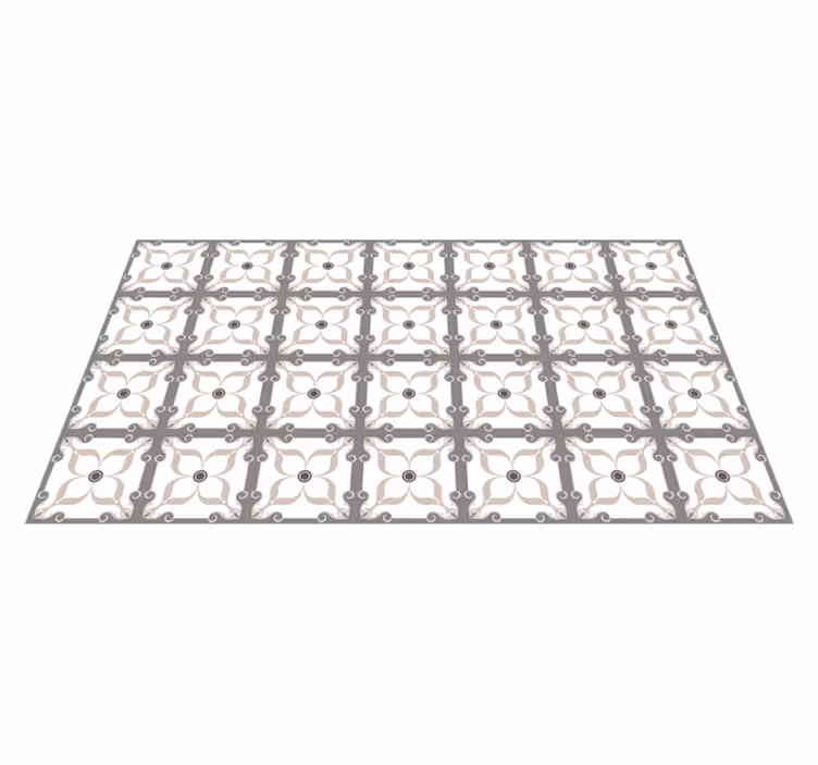 Ornamental Inlay Pattern tile vinyl rug - TenStickers
