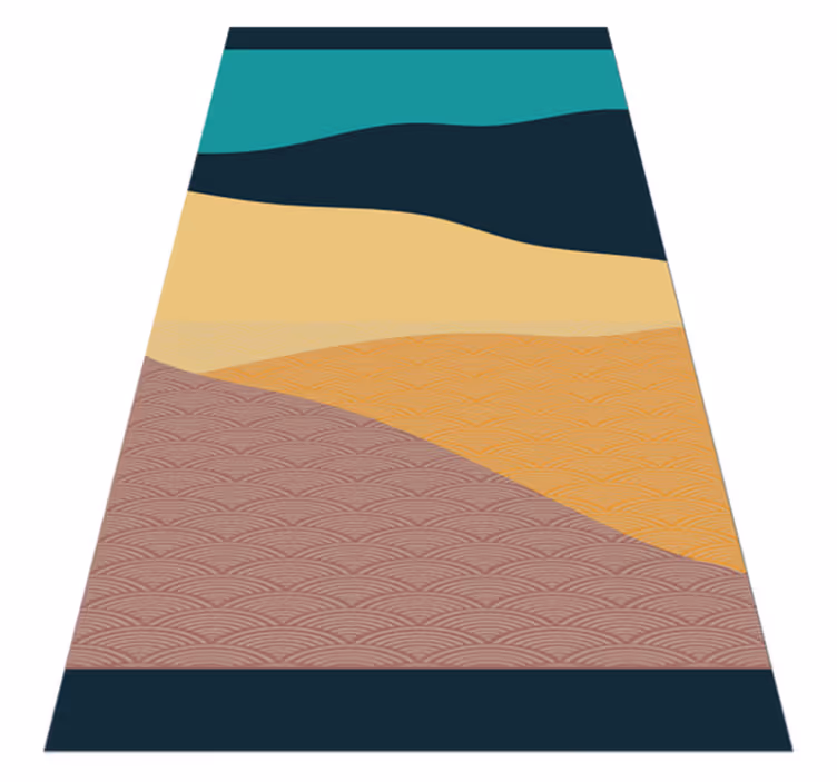 Abstract Wavy Shapes geometric vinyl rug - TenStickers