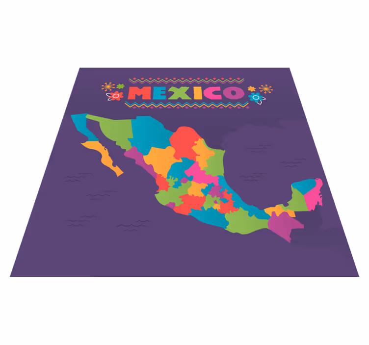 Map Mexico world map vinyl rug - TenStickers