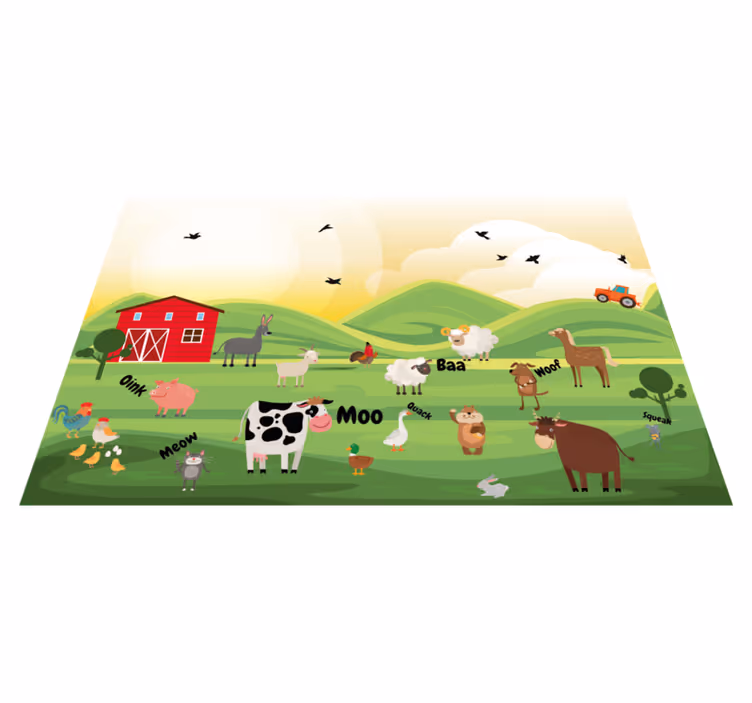 Farm animals and noises animal rug - TenStickers