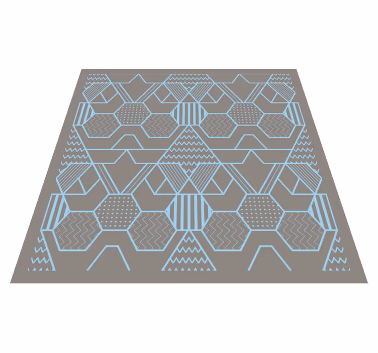 Blue hexagons and diamonds mosaic floor tiles - TenStickers