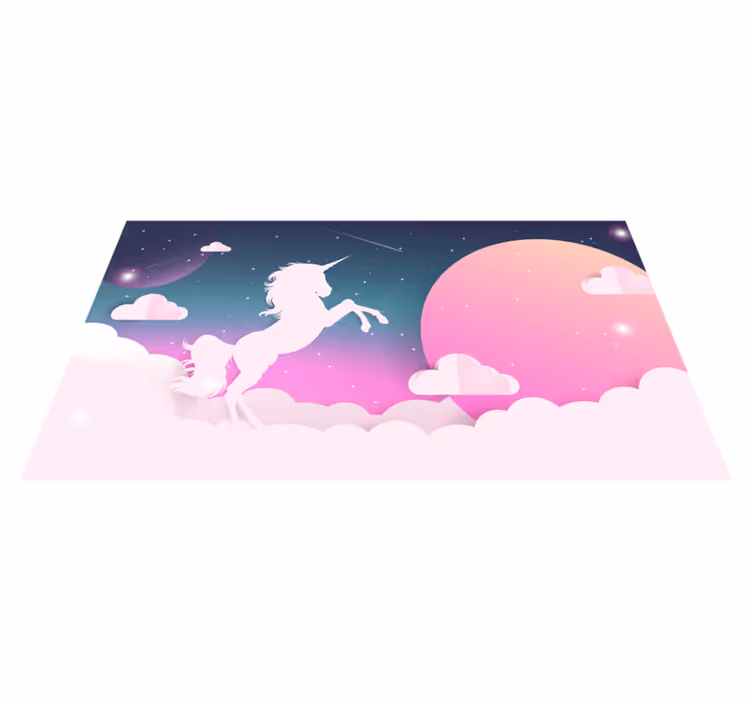 art glitter unicorn drawing  text animal rug - TenStickers