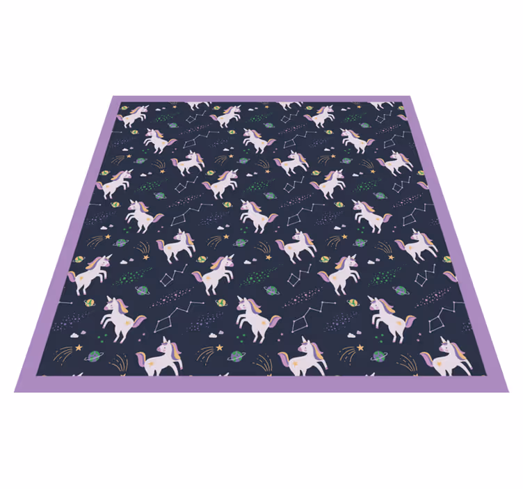 Unicorn Fantasy Playtime kids vinyl rug - TenStickers