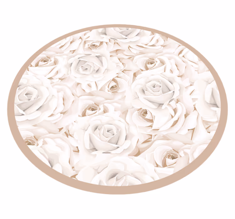 Elegant Rose Pattern flower vinyl rug - TenStickers