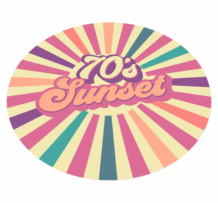 70s Sunset Vibes custom vinyl rug - TenStickers