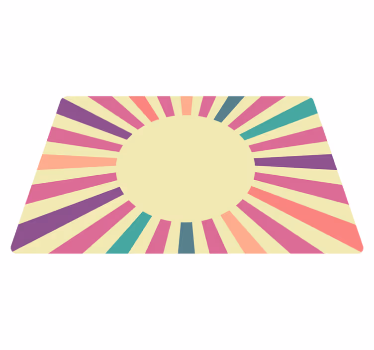 70's Geometric Sun vintage vinyl rug - TenStickers