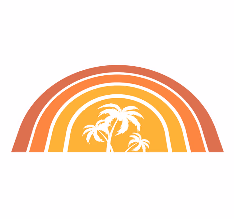 Tropical Sunset Emblem nature vinyl rug - TenStickers
