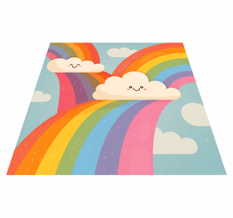 Cheerful Rainbow Art vinyl rug - TenStickers
