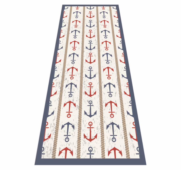 Nautical Anchor Pattern minimalist vinyl rug - TenStickers