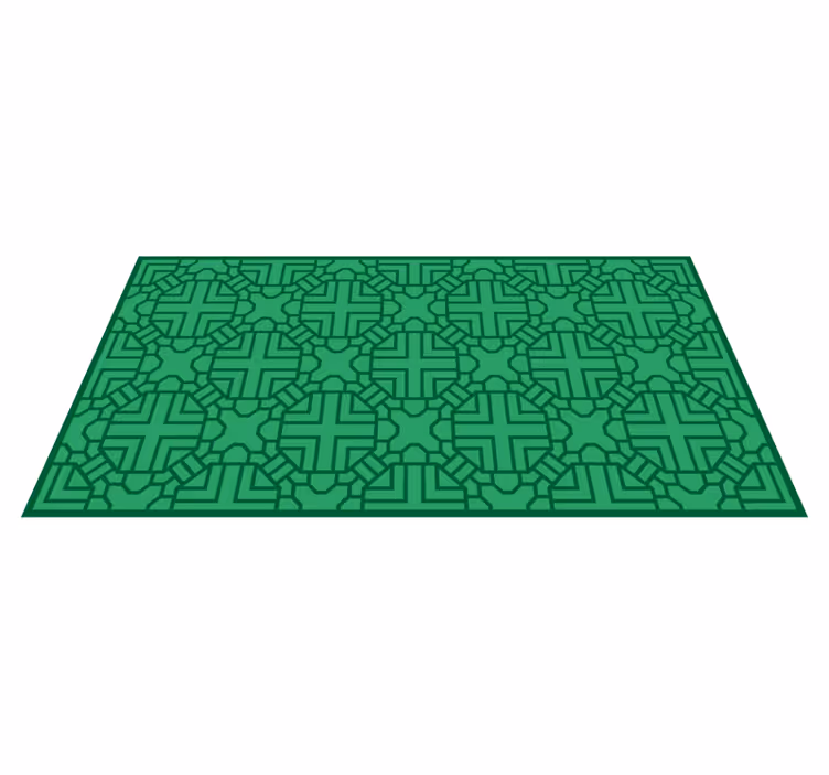 Korean green pattern. ethnic rug - TenStickers