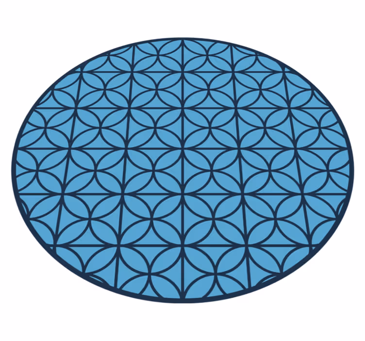 Overlapping blue circles vintage rug - TenStickers